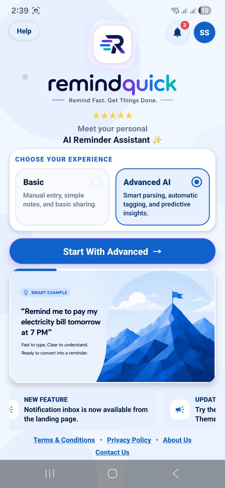 RemindQuick smart alerts and productivity preview